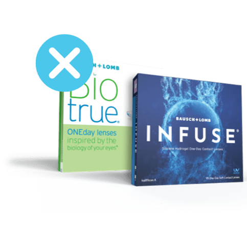 Bausch + Lomb contact lens boxes.