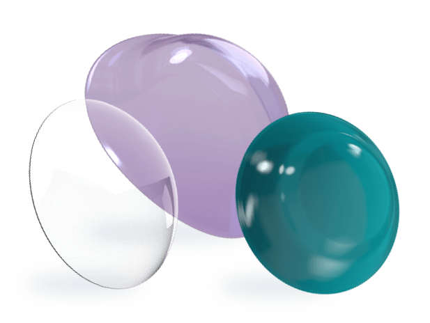 Close up picture of specialty vision custom contact lenses from Bausch + Lomb.